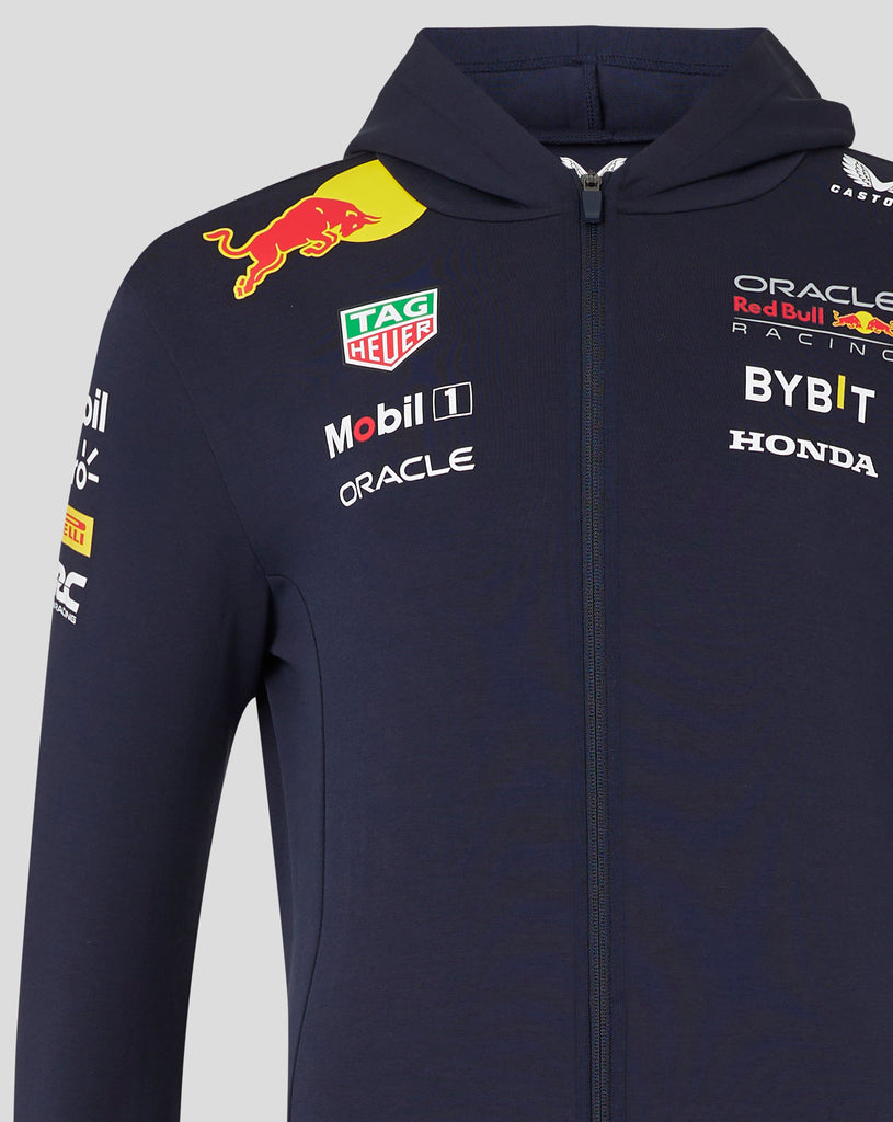 Red Bull Racing F1 Men's 2024 Team Full Zip Hooded Sweatshirt- Navy Hoodies Red Bull Racing 