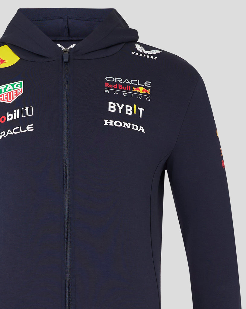 Red Bull Racing F1 Men's 2024 Team Full Zip Hooded Sweatshirt- Navy Hoodies Red Bull Racing 