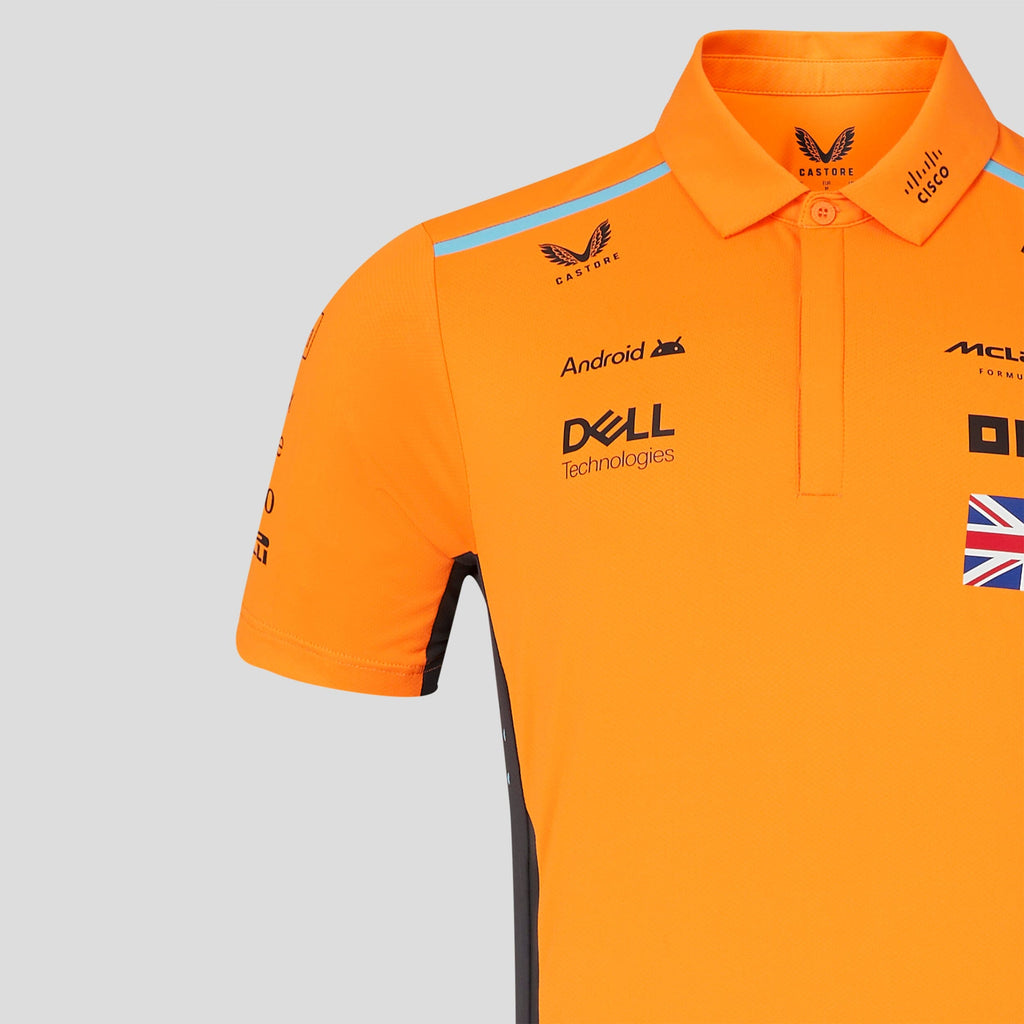 McLaren F1 Men's 2024 Lando Norris Team Drivers Polo - Papaya Polos McLaren-Castore 