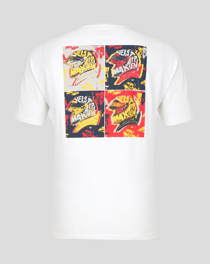 Red Bull Racing F1 Max Verstappen Pop Art Oversized T-Shirt- White T-shirts Red Bull Racing 