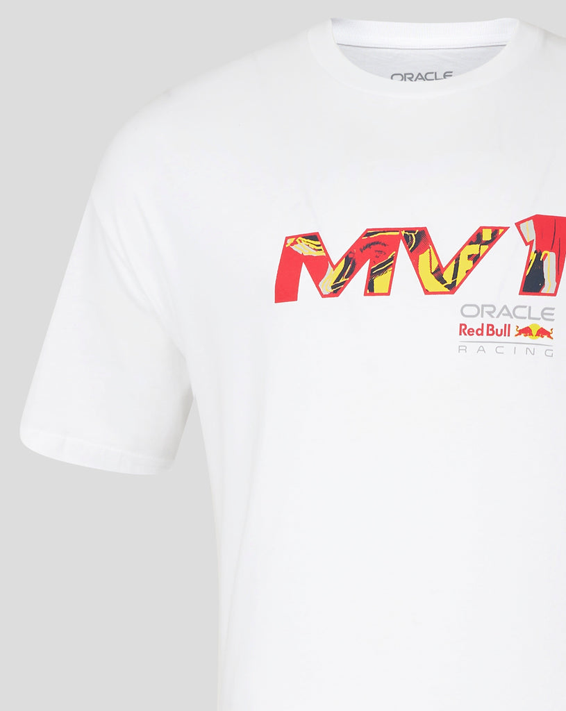 Red Bull Racing F1 Max Verstappen Pop Art Oversized T-Shirt- White T-shirts Red Bull Racing 