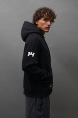 Aston Martin F1 Kimoa Fernando Alonso #14 Double Face Tech Zip Hoodie - Black Hoodies Aston Martin F1 