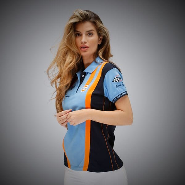 GrandPrix Originals Women's Gulf Racing Team Polo - Gulf Blue Polos GrandPrix Originals USA 