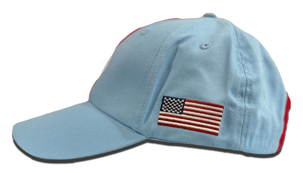 GrandPrix Originals Gulf Classic Baseball Hat - Gulf Blue/Beige/Navy Hats GrandPrix Originals USA 