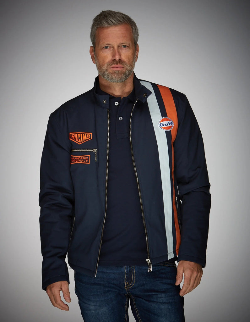 GrandPrix Originals Men's Roadmaster Cotton Jacket - Navy/Sand Jackets GrandPrix Originals USA 