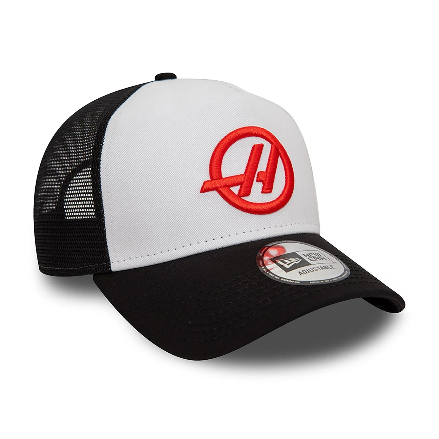 Haas Racing F1 New Era E-Frame Trucker Baseball Hat - Black