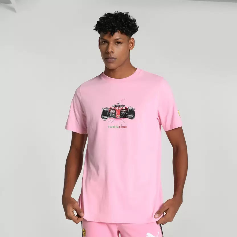 Scuderia Ferrari F1 Men's Puma Motorsport Race Graphic T-Shirt -Pink T-shirts Scuderia Ferrari 