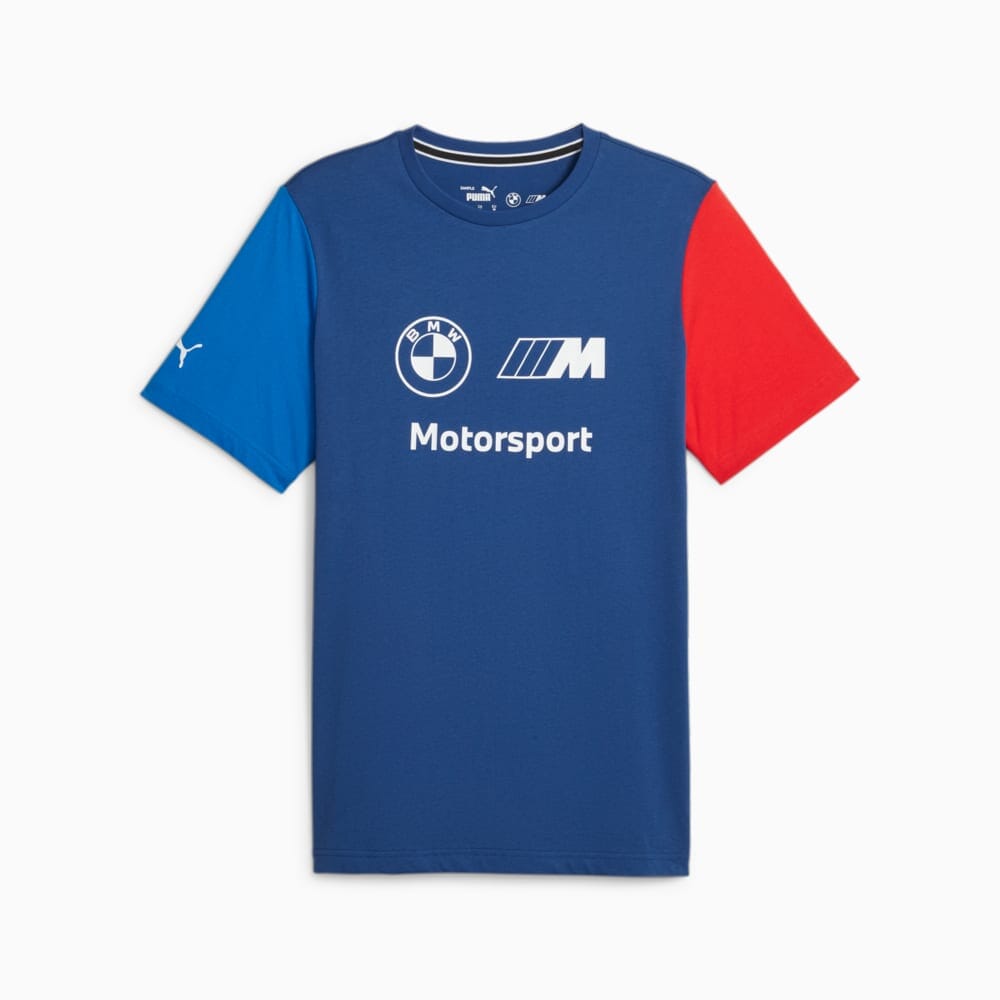 BMW M Motorsport Puma Essentials Logo T-Shirt - Blue/Orange/Blue-M/Black T-shirts BMW Motorsports S Blue-M 