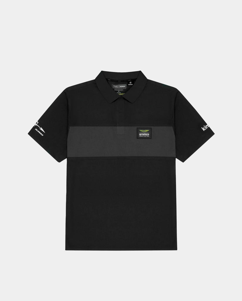 Aston Martin F1 Kimoa Fernando Alonso Minimal Polo Shirt - Black/Green Polos Aston Martin F1 