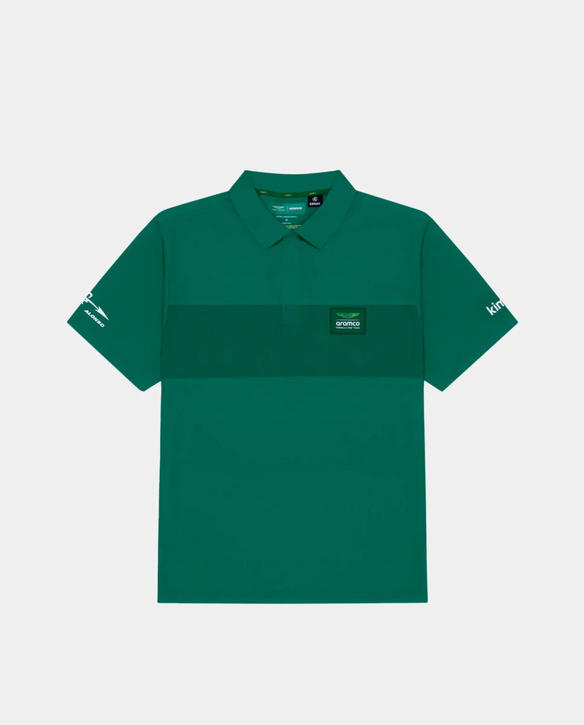 Aston Martin F1 Kimoa Fernando Alonso Minimal Polo Shirt - Black/Green Polos Aston Martin F1 