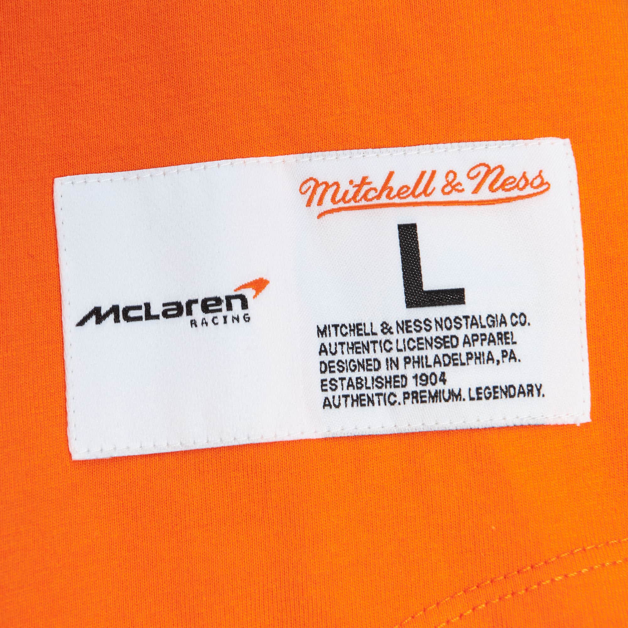 McLaren Racing F1 Special Edition Miami GP Mitchell & Ness Baseball Jersey - Blue/Pink