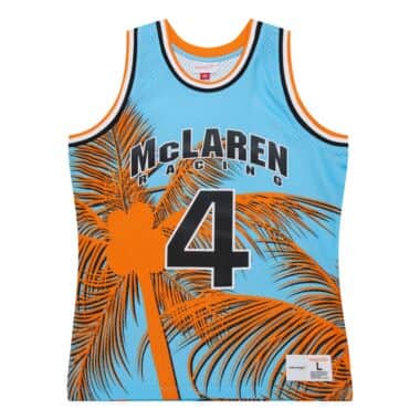 McLaren Racing F1 Special Edition Miami GP Mitchell & Ness Baseball Jersey - Blue/Pink