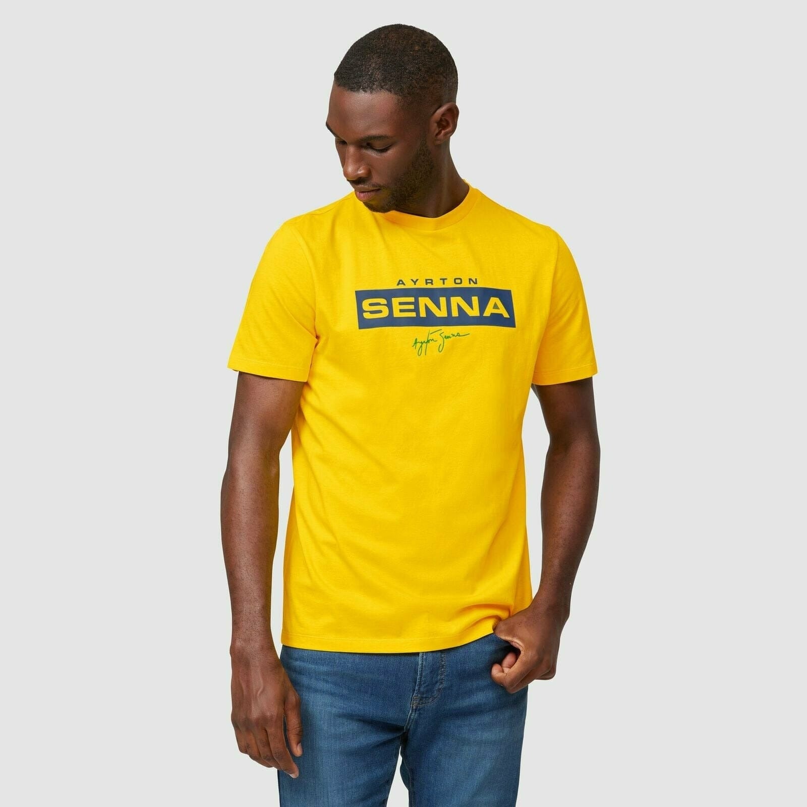 Ayrton Senna Fanwear Logo T-Shirt - Navy/Green/Yellow – CMC