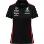 Mercedes AMG Petronas F1 2023 Women's Team Polo Shirt - Black/White Polos Black