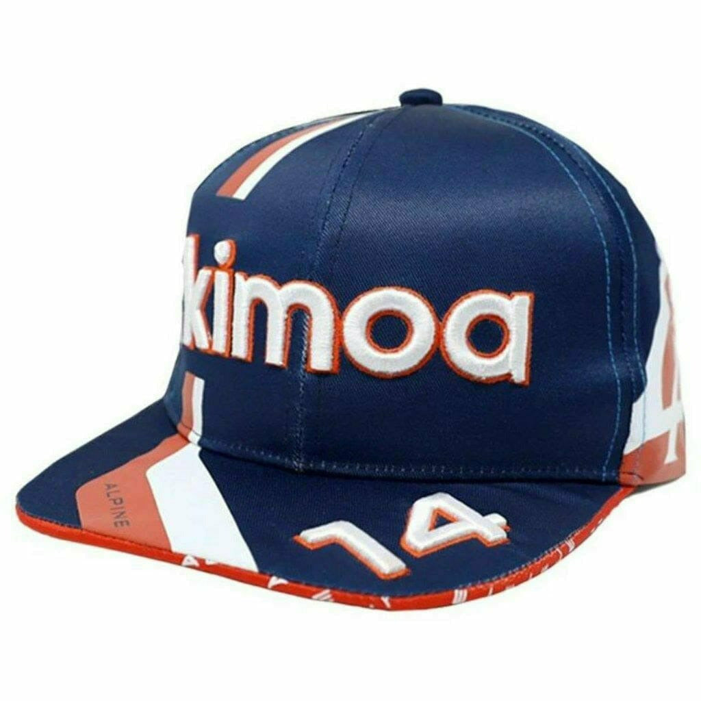 Alpine Racing F1 2021 Team Fernando Alonso Kimoa Dark Blue Hat - Baseball/Flatbrim Hats Gray